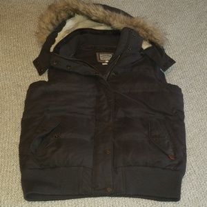 Women's Down Vest with Removable Hood
